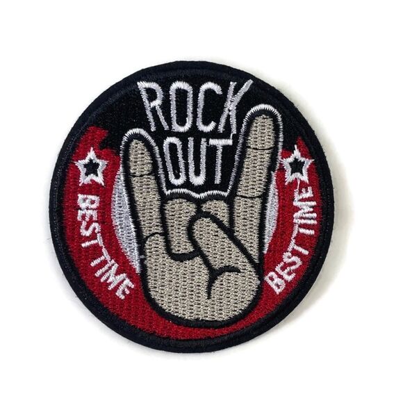 Rock Out Best Time Embroidered Patch - Picture 1 of 3